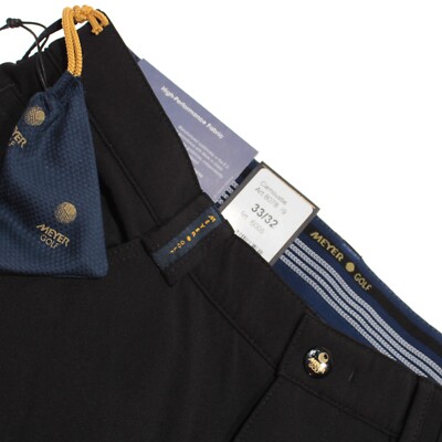 Meyer NWT Golf Chinos / Casual Pants Size 33 US In Solid Blue Polyamide Blend