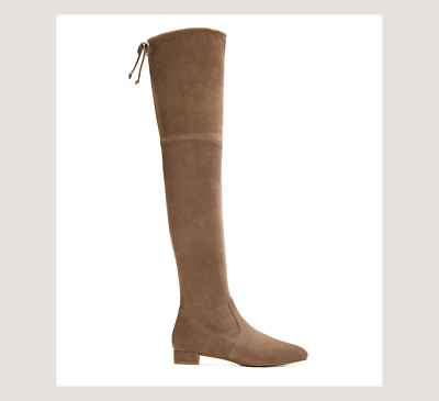 $950 STUART WEITZMAN Genna 25 City Over-the-knee BOOT TAUPE SUEDE 7.5 (PB38)