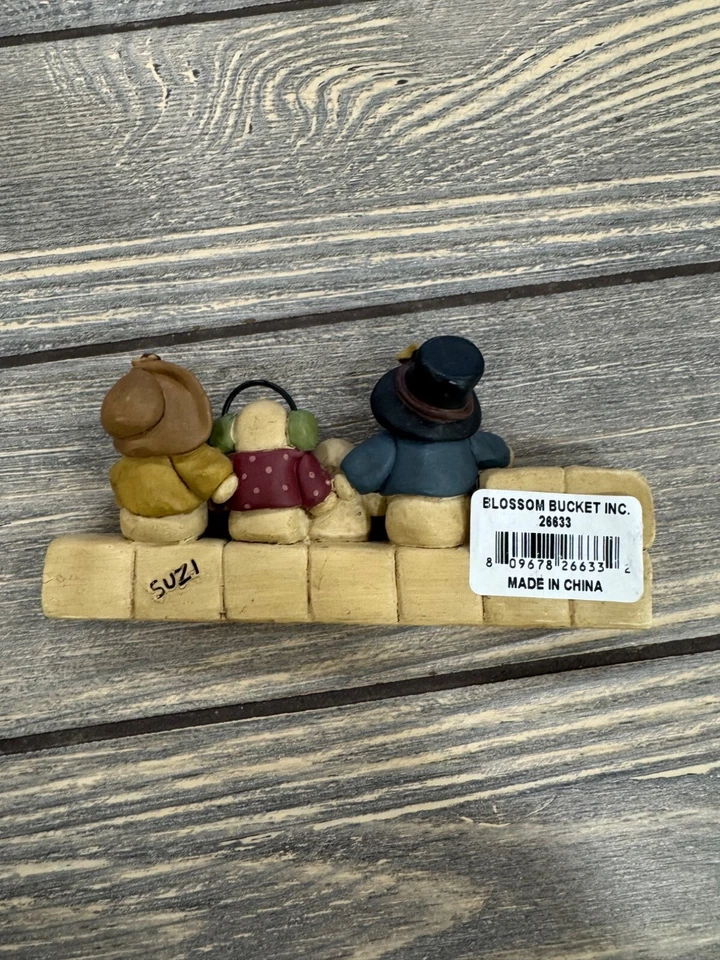 Letrero de bloque decorativo I Love Snowmen SUZI por cubo de flores vacaciones de invierno Foto 2 de 3