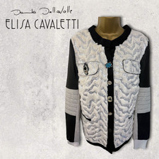 Elisa Cavaletti By Daniela Dallavalle Womens White Faux Fur Jacket Uk 14