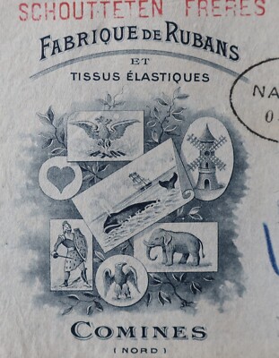 Melken Rechnung 1911 SCHOUTTETEN Band Comines Elefant Adler illustriert 157