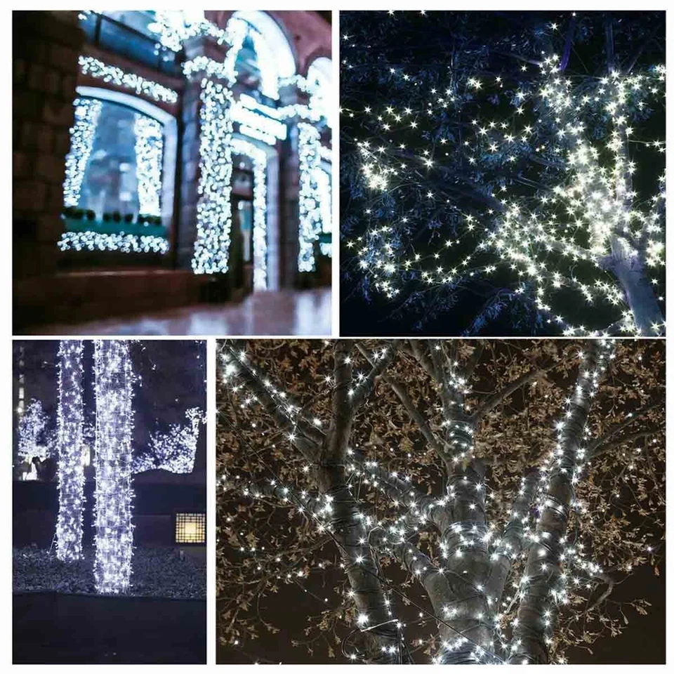 100 LED Solar Outdoor Waterproof Lights Outdoor Garden Wedding Party Christmas - Image 3 of 4