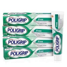 4-Pack SUPER Strong POLIGRIP Zinc Free Denture  Partials Adhesive Comfort Cream