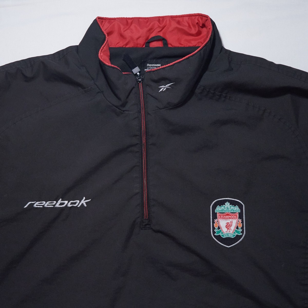 90s~00s リバプールReebok jacket Reebok Men's Black Vintage 90/00s Liverpool FC 1/4 Zip High