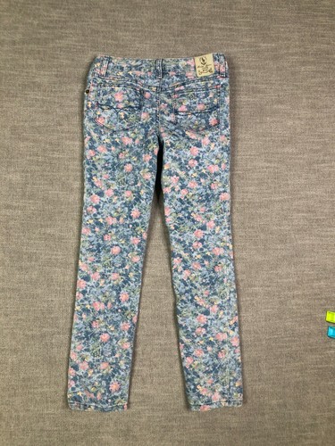 Ralph Lauren Denim Jeans Girls 8 24 Multicolor Floral Bowery Skinny Low Rise - Picture 10 of 13