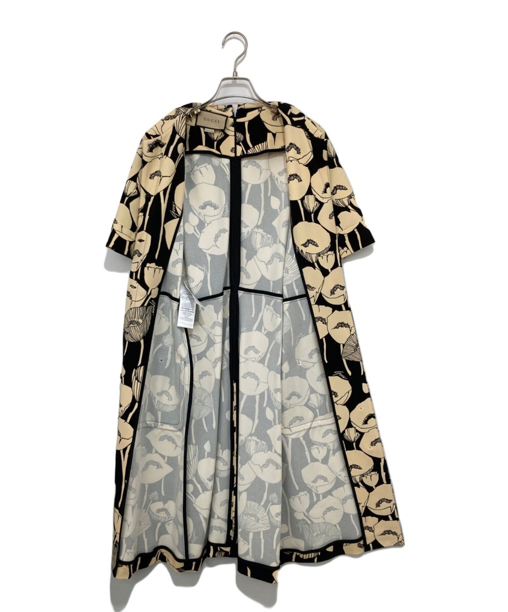 GUCCI Poppy flower print short sleeve long dress with GG belt | eBay