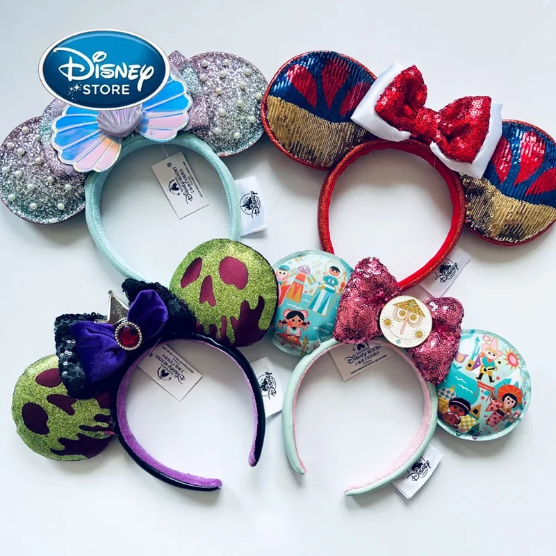 2025 Disney Parks Bow Minnie Mickey Mouse Sequin Ears Headband Disneyland US - Image 3 of 4