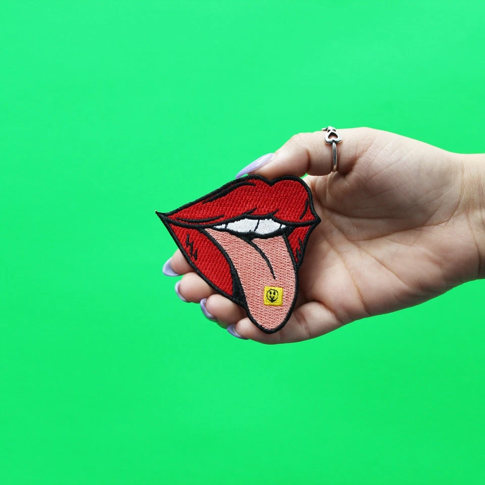 Tongue with Acid Patch Psychedelic Drugs Embroidered Iron On - Image 2 of 2