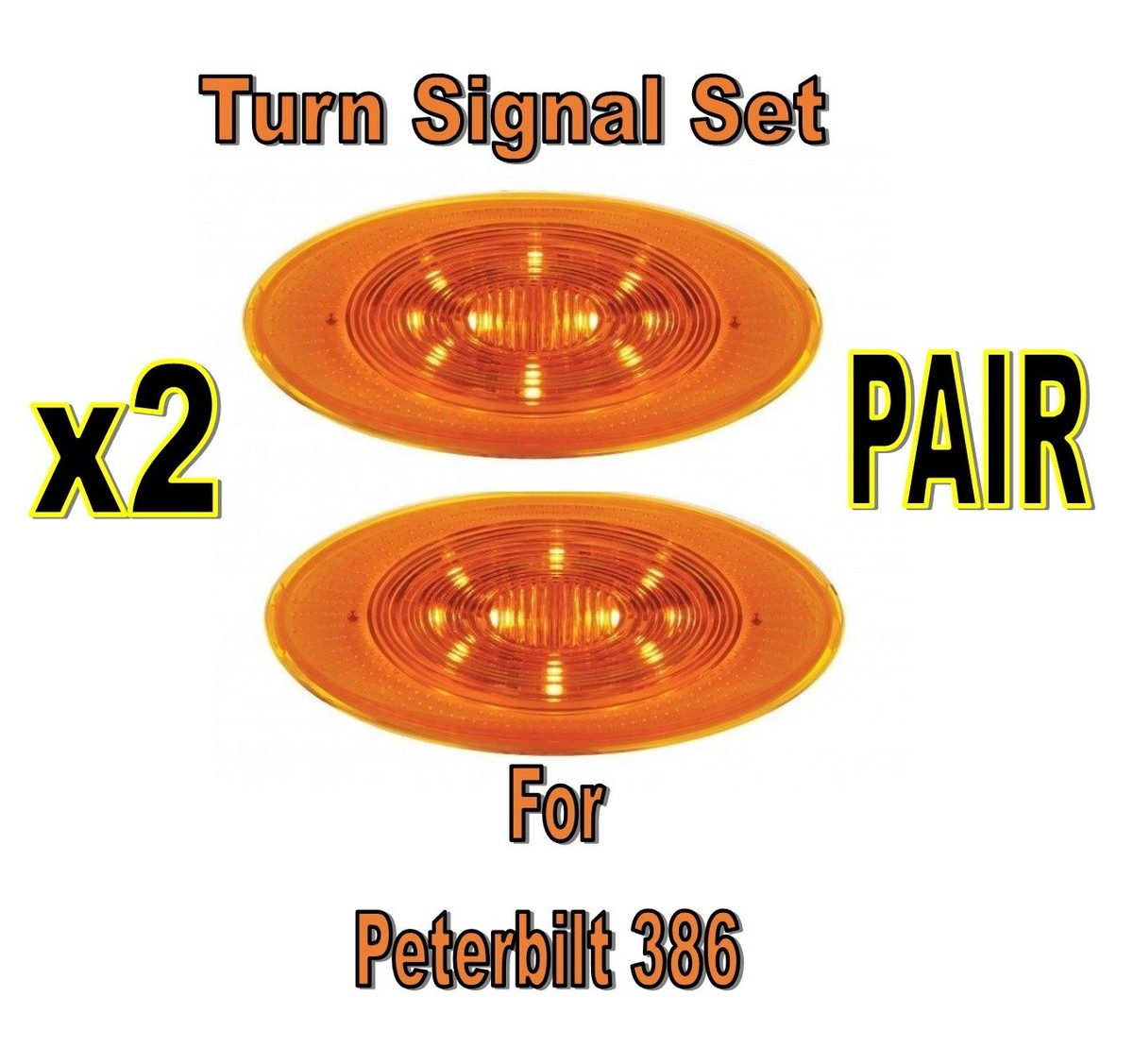 光の輪 Peterbilt Oval Front Fender LED Turn Signal Light (Set of 2