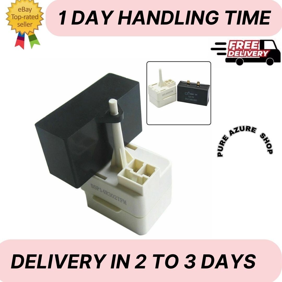 Kenmore Frigidaire Refrigerator Compressor Relay Start and Overload and capacito-image