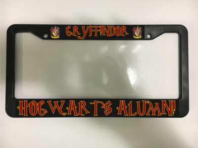 For Harry Potter Fans! Gryffindor/Hogwarts Alumni Black License Plate Frame NEW
