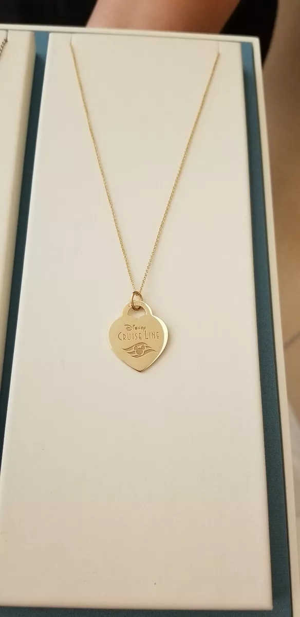 Tiffany Co DCL Disney Cruise Line Rose Gold heart necklace brand