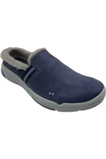 Ryka Suede Faux Fur Clogs Alaska Folk Blue