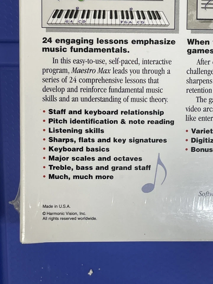 NEW SEALED Music Ace Software Windows 3.1 95 Macintosh CD Harmonic Vision - Image 4 of 4