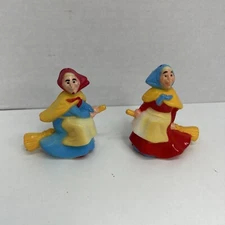 Vintage Kitchen Plastic Witch Salt and Pepper Shakers JSNY Hong Kong (RARE) 