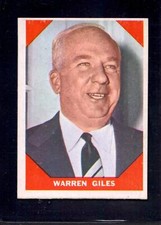 1960 Warren Giles Fleer Baseball Greats #73 Baseball Card
