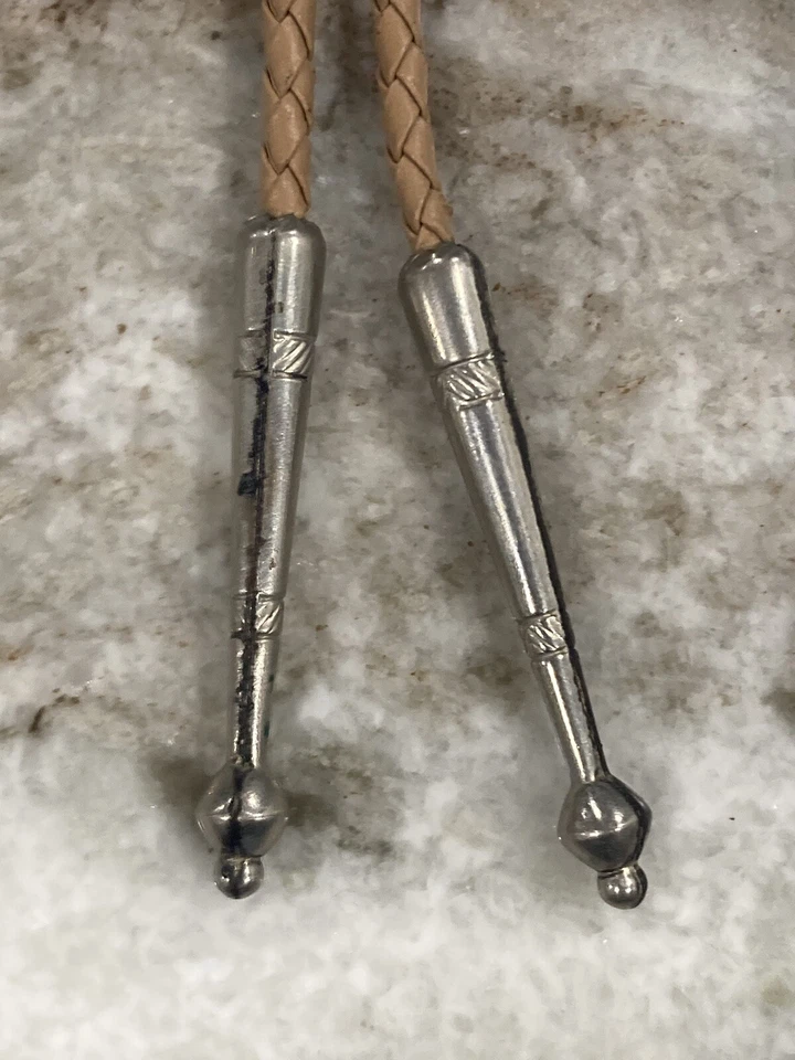 Corbata Roadrunner níquel plata y turquesa sintética Southwest Bolo firmada/estampada L1 Foto 4 de 4