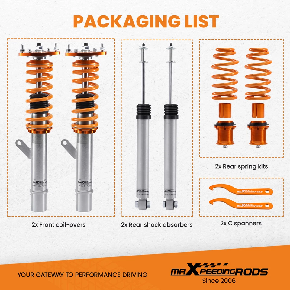 Assetto Regolabile A Ghiera for Vw Golf 7 MK7 TSI TDI 2015-2019 Audi A3 S3 8V - Immagine 2 di 4