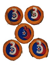 Lot de 5 Patches 3rd US Air Force défauts de broderie WW2 - ORIGINAUX 