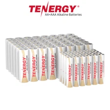 Combo: 72 pcs Tenergy 1.5V Alkaline Batteries (48AA/24AAA)