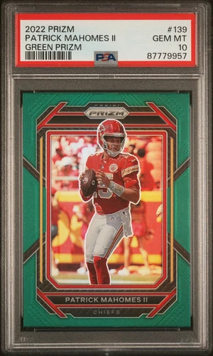 2022 Panini Prizm Patrick Mahomes II Green #139 PSA 10