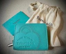 Authentic Tiffany & Co RTT Return to Tiffany Blue Leather Compact Zip Wallet New