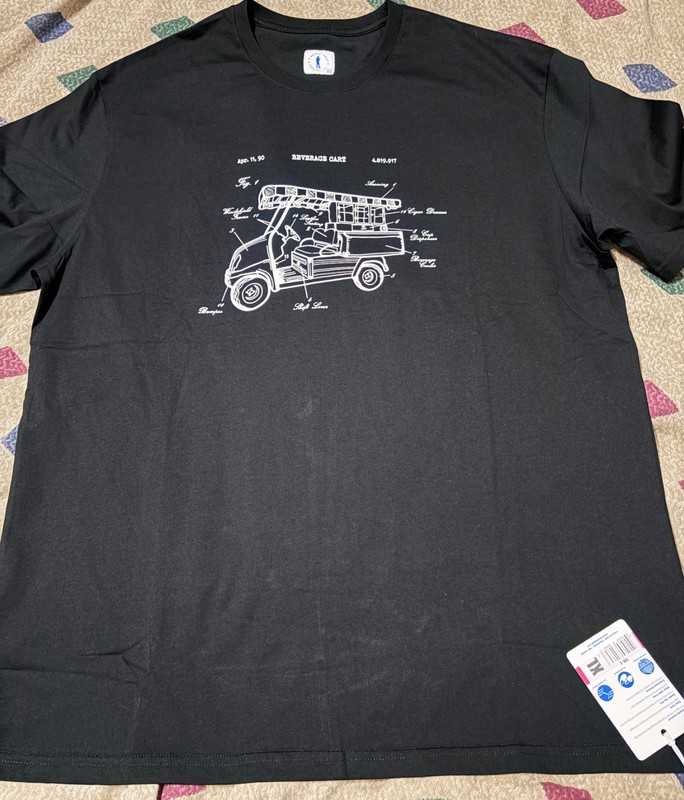 RARE U SUCK AT GOLF BEVERAGE DRINK CART BLUEPRINTS SPECS SHIRT XL TEE SPORTS
