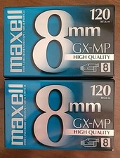 2 Pack Maxell 8mm Video Cartridges Camcorder Tapes GX-MP 120 minutes New Sealed