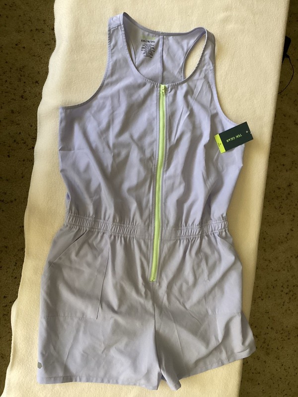 TEK GEAR Girls Lt. Blue/Lavender Sleeveless Zippered Romper Size XXL (18/20) NWT