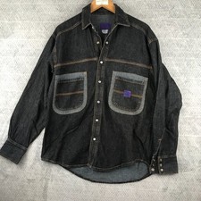 Top Guns Veste Chemise Homme T1 Bleu Denim Coton Boutons Pressions Workwear