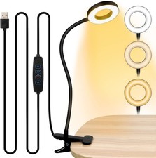 LED Desk Lamp Adjustable Neck Lamp with Clamp Eye-Caring Reading Desk Light 5V