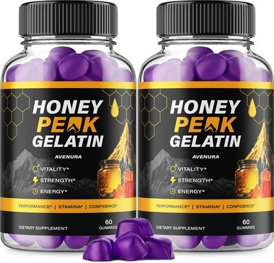 (2 Pack) Honey Peak Gelatine Gummies for Men   HoneyPeak Gummy Advanced Formula