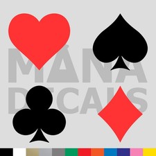 Playing Card Symbols Set Vinyl Die Cut Decal Sticker - Heart Spade Club Diamond Playing Card Symbols Set Vinyl Die Cut Decal Sticker - Heart Spade Club Diamond