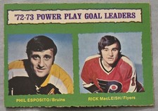  Phil Esposito/Rick MacLeish 1973 O-Pee-Chee Hockey Card ~ #138 ~ Bruins/Flyers