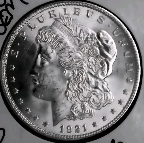 Bright Eyes on this 1921 Morgan Silver Dollar Uncirculated Ms+++ Mint US Coin