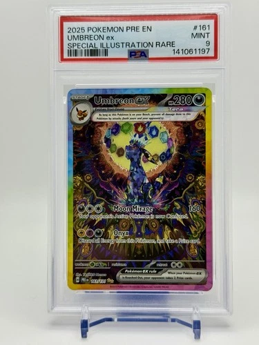 💎🔥📈2025 POKEMON PRE EN-PRISMATIC EVOLUTIONS SIR 161/131 UMBREON EX PSA9📈🔥💎