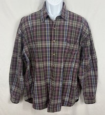 VTG Guess Georges Marciano Purple Plaid Long Sleeve Button Up Shirt Mens Large