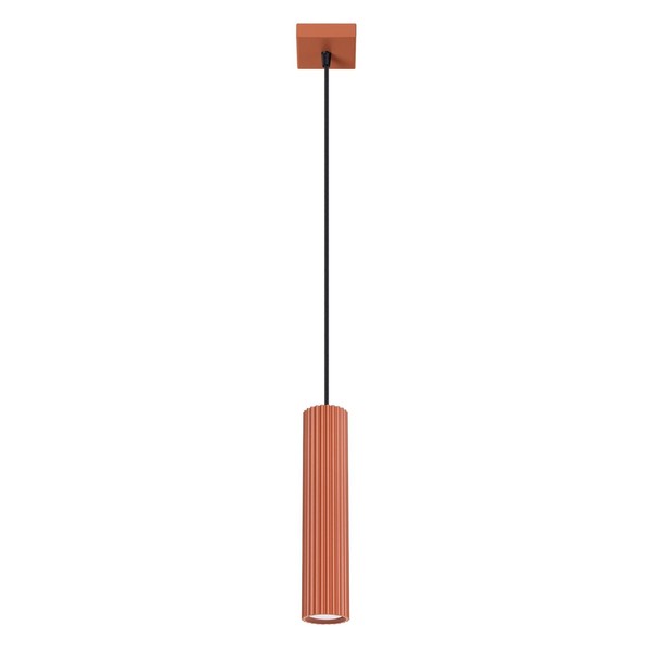 HäNgelampe Metall Rot Schmal Ø 8 Cm H: Max. 118 Cm Verstellbar GU10 HäNgeleuchte-image
