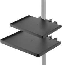 2 Pcs Microphone Stand Tray Adjustable Clamp-On Utility Shelf Rack Tray Music