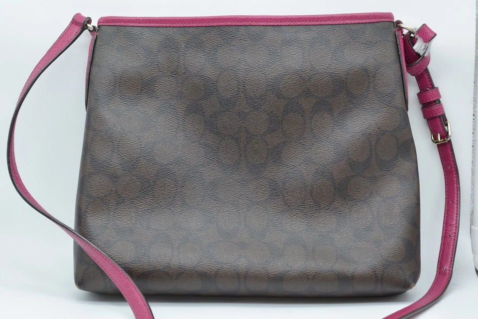 Coach Signature File Bag - Brown/Black/Raspberry, Very Nice Condition!! - Image 3 of 4