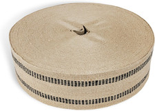 3.5 Inch X 72 Yards Upholstery or Craft Jute Webbing, Natural with Black Stripes