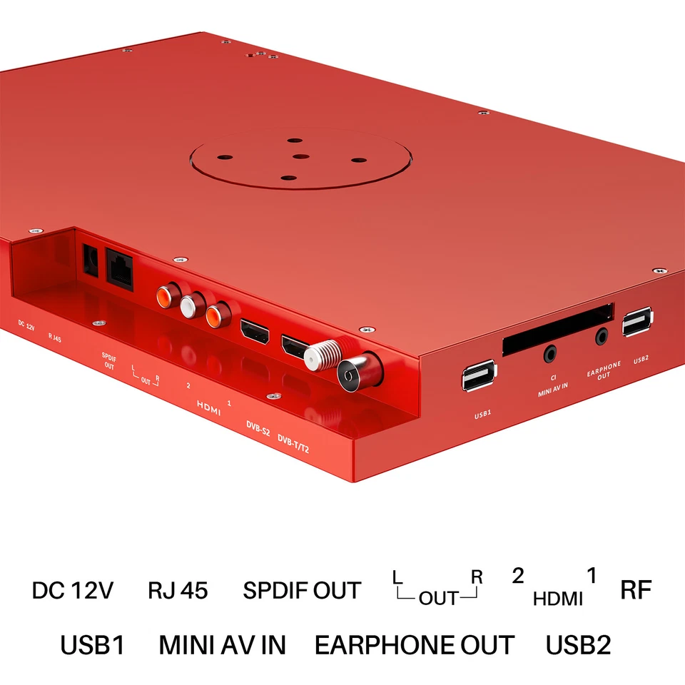 SYLVOX 15.6" Flip Down Smart Google TV ± 180° Rotation for Kitchen Bedroom Red - Image 4 of 4