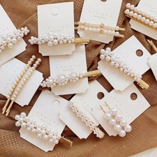 Women Metal Hair Clip Imitation Pearl Hairpin Bobby Pin Hairgrip Barrette 1Pc