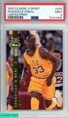 1992 CLASSIC 4 SPORT LIMITED PRINT SHAQUILLE ONEAL #LP8 ROOKIE RC PSA 9 MINT