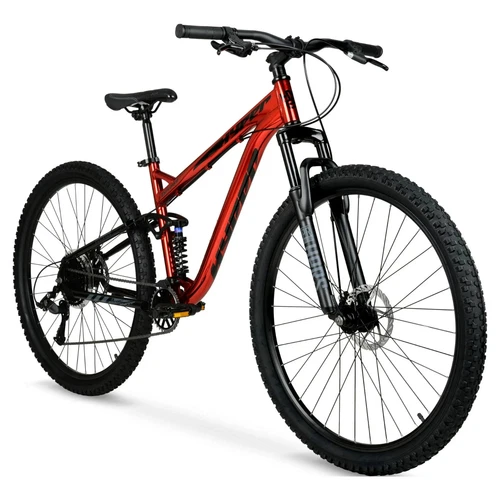 Men's 29" Explorer Dual Suspension Mountain Bike Off Road Tires, 9-Speed, Red