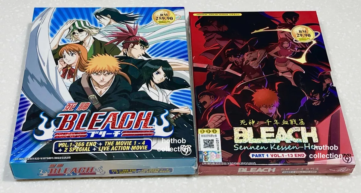 BLEACH + LIVE ACTION MOVIE - ANIME TV DVD (1-366 EPS+4 MOVIES+2 SPECIAL)  ENG SUB