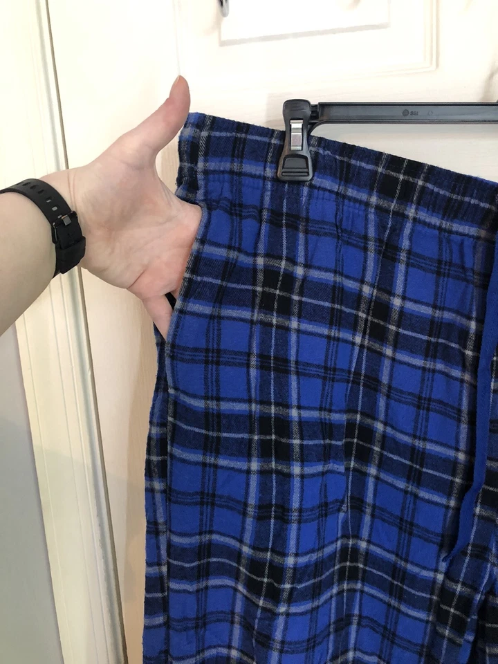 Pantalones de pijama Harbor Bay azules a cuadros para hombre talla 2XL Foto 3 de 4