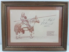  1980 Peter Jepson Artist Sir Robin of Sherwood Nobility Print-Signed Framed