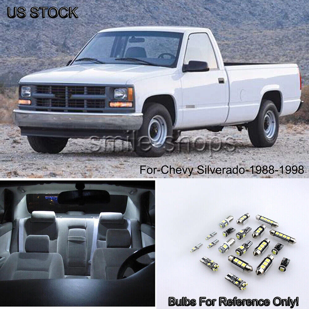 3X Dome Map White LED Interior Lights For 1988 1998 Chevy
