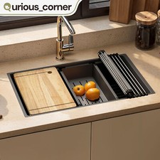 Drop-In Kitchen Sink Undermount 30"x19" Nano Coating Stainless Steel Single Bowl